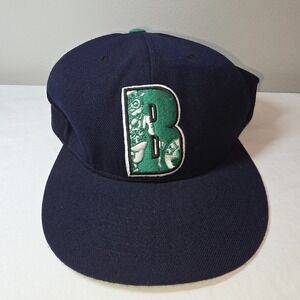 UNK NBA Boston Celtics Fitted Hat Size 8 Navy Blue Green Lucky Leprechaun B Logo